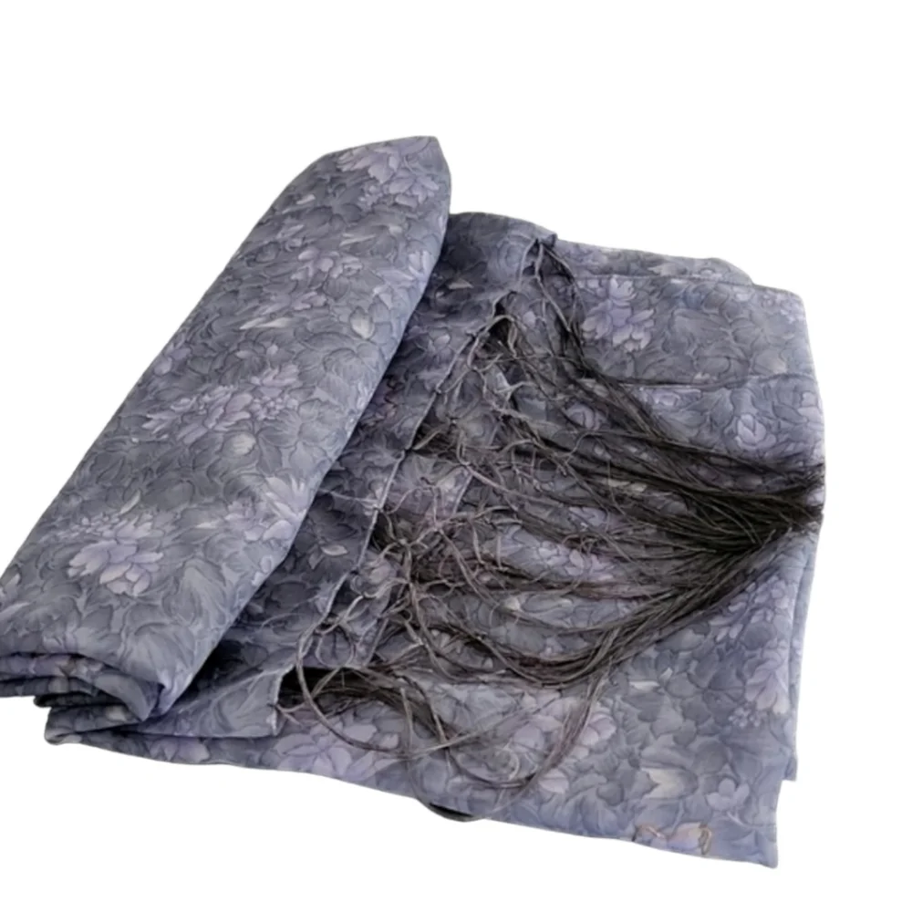 Oversized Handmade Scarf Wrap Sarong Cover Up from Indonesia Periwinkle Floral - Picture 5 of 16